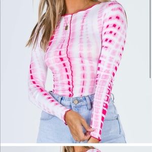 Princess Polly pink tie dye long sleeve top